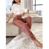 imageVerdusa Womens High Waist Fuzzy Fleece Lounge Long Pants Pajama PantsDusty Pink