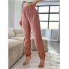 imageVerdusa Womens High Waist Fuzzy Fleece Lounge Long Pants Pajama PantsDusty Pink