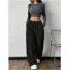 imageVerdusa Womens High Waist Fuzzy Fleece Lounge Long Pants Pajama PantsSolid Black