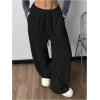 imageVerdusa Womens High Waist Fuzzy Fleece Lounge Long Pants Pajama PantsSolid Black
