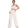 imageVerdusa Womens High Waist Fuzzy Fleece Lounge Long Pants Pajama PantsWhite