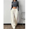 imageVerdusa Womens High Waist Fuzzy Fleece Lounge Long Pants Pajama PantsWhite2