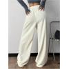 imageVerdusa Womens High Waist Fuzzy Fleece Lounge Long Pants Pajama PantsWhite2