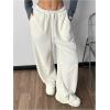 imageVerdusa Womens High Waist Fuzzy Fleece Lounge Long Pants Pajama PantsWhite2