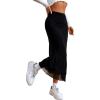 imageVerdusa Womens Lettuce Trim High Waist Mesh Fishtail Bodycon Long SkirtBlack