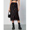 imageVerdusa Womens Lettuce Trim High Waist Mesh Fishtail Bodycon Long SkirtBlack and Red