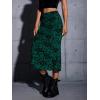 imageVerdusa Womens Lettuce Trim High Waist Mesh Fishtail Bodycon Long SkirtDark Green Floral