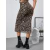 imageVerdusa Womens Lettuce Trim High Waist Mesh Fishtail Bodycon Long SkirtLeopard Print