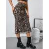 imageVerdusa Womens Lettuce Trim High Waist Mesh Fishtail Bodycon Long SkirtLeopard Print