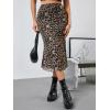 imageVerdusa Womens Lettuce Trim High Waist Mesh Fishtail Bodycon Long SkirtLeopard Print