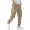imageVerdusa Mens Drawstring Waist Zip Up Cargo Jogger Pants with PocketCamel
