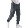 imageVerdusa Mens Drawstring Waist Zip Up Cargo Jogger Pants with PocketDark Grey