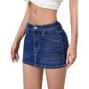 imageVerdusa Womens High Waist Bodycon Short Denim Skirt with PocketDark Blue
