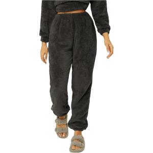 imageVerdusa Womens High Waist Fuzzy Fleece Lounge Long Pants Pajama PantsDark Grey