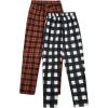imageVerdusa Mens 2 Pack Plaid Print Elastic Waist Sleep Pants Pajama BottomOrange Black White