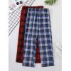 imageVerdusa Mens 2 Pack Plaid Print Elastic Waist Sleep Pants Pajama BottomRed and Blue