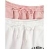 imageVerdusa Womens 2 Pack Letter Print Thermal Lined Sweatpant Elastic Waist Workout Jogger PantsPink and White