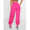 imageVerdusa Womens Cut Out Knot Side High Waist Cargo Jogger Long Pants with PocketHot Pink