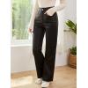imageVerdusa Womens High Waist Leather Leggings Pocket Straight Wide Leg PU PantsBlack