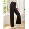 imageVerdusa Womens High Waist Leather Leggings Pocket Straight Wide Leg PU PantsBlack
