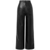 imageVerdusa Womens High Waist Leather Leggings Pocket Straight Wide Leg PU PantsDark Black