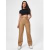 imageVerdusa Womens High Waist Leather Leggings Pocket Straight Wide Leg PU PantsKhaki