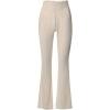 imageVerdusa Womens High Waist Ribbed Wide Leg Pant Bell Bottom Flare PantsApricot