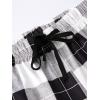 imageVerdusa Womens Plaid Print Drawstring Waist Pajama Pants Sleepwear Lounge BottomBlack and White