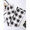 imageVerdusa Womens Plaid Print Drawstring Waist Pajama Pants Sleepwear Lounge BottomBlack and White
