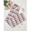 imageVerdusa Womens Plaid Print Drawstring Waist Pajama Pants Sleepwear Lounge BottomPink Black