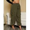 imageVerdusa Womens Plus Size Drawstring Elastic Waist Loose Cargo Pant Long TrousersArmy Green