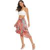 imageVerdusa Womens Ruffle Trim High Split Printed Skirt1 Orange