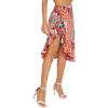 imageVerdusa Womens Ruffle Trim High Split Printed Skirt1 Orange