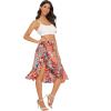 imageVerdusa Womens Ruffle Trim High Split Printed Skirt1 Orange