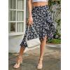 imageVerdusa Womens Ruffle Trim High Split Printed SkirtBlack Floral