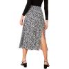 imageVerdusa Womens Sexy Boho Floral Split Thigh High Waist Swing Midi SkirtBlack