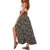 imageVerdusa Womens Sexy Boho Floral Split Thigh High Waist Swing Midi SkirtBlack Flower