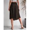 imageVerdusa Womens Sexy Boho Floral Split Thigh High Waist Swing Midi SkirtDitsy Black