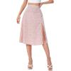 imageVerdusa Womens Sexy Boho Floral Split Thigh High Waist Swing Midi SkirtDusty Pink Floral