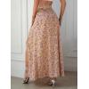 imageVerdusa Womens Sexy Boho Floral Split Thigh High Waist Swing Midi SkirtLight Pink