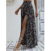 imageVerdusa Womens Sexy Boho Floral Split Thigh High Waist Swing Midi SkirtMulticolor Flower