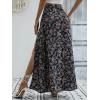 imageVerdusa Womens Sexy Boho Floral Split Thigh High Waist Swing Midi SkirtMulticolor Flower