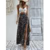 imageVerdusa Womens Sexy Boho Floral Split Thigh High Waist Swing Midi SkirtMulticolor Flower