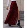 imageVerdusa Womens Sexy Boho Floral Split Thigh High Waist Swing Midi SkirtRed Multi