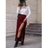 imageVerdusa Womens Sexy Boho Floral Split Thigh High Waist Swing Midi SkirtRed Multi