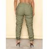 imageVerdusa Womens Tie Side High Waist Cargo Pants Cropped Sweatpants Jogger with PocketArmy Green