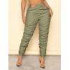 imageVerdusa Womens Tie Side High Waist Cargo Pants Cropped Sweatpants Jogger with PocketArmy Green