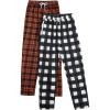 imageVerdusa Mens 2 Pack Plaid Print Elastic Waist Sleep Pants Pajama BottomOrange Black White