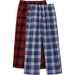 imageVerdusa Mens 2 Pack Plaid Print Elastic Waist Sleep Pants Pajama BottomRed and Blue