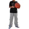imageVerdusa Boys Loose Cargo Pants Elastic Waist Baggy Joggers with PocketsGrey